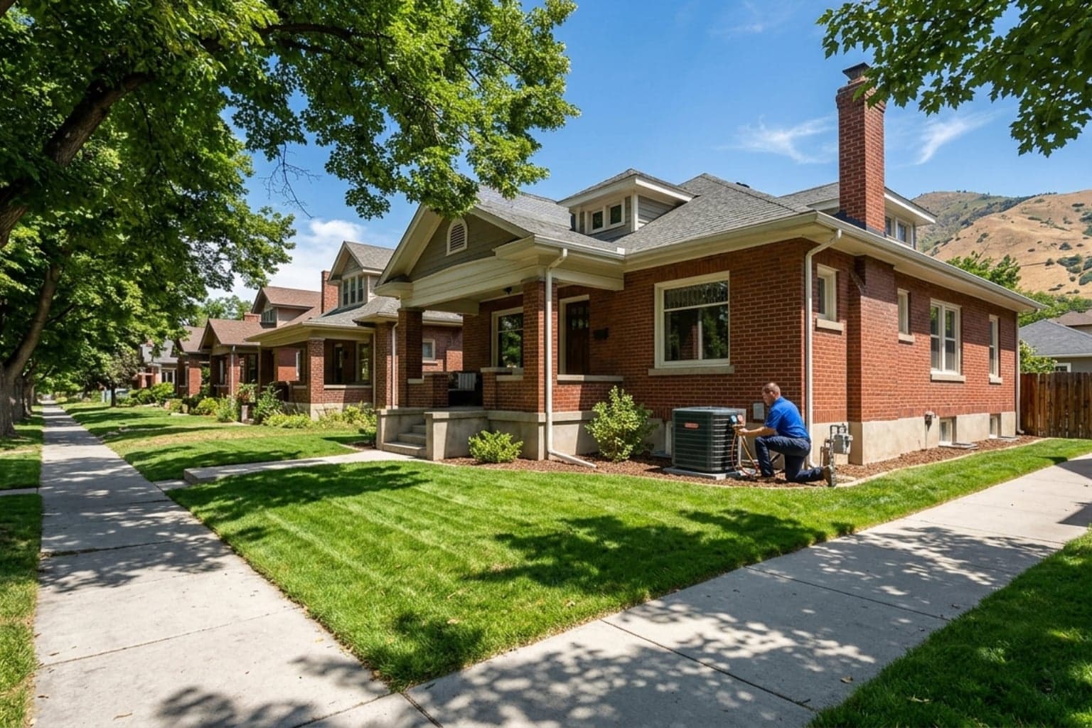 Historic Salt Lake City neighborhood where older homes are upgrading to modern AC systems