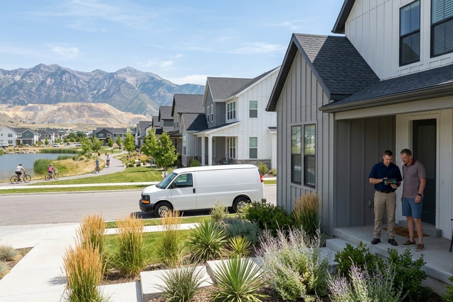 South Jordan, Utah Daybreak area where newer homes are being fitted with energy-efficient AC